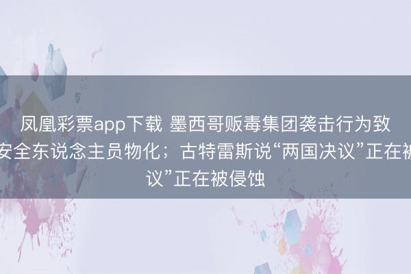 凤凰彩票app下载 墨西哥贩毒集团袭击行为致27名安全东说念主员物化；古特雷斯说“两国决议”正在被侵蚀